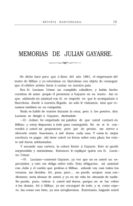 MEMORIAS DE JULIAN GAYARRE.