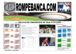 FOLLETO DE PRONÓSTICO DE MLB 23 OCTUBRE -