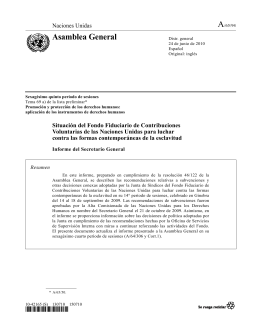 Situación del Fondo Fiduciario de Contribuciones Voluntarias de las