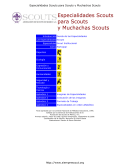 Especialidades Scouts para Scouts y Muchachas Scouts