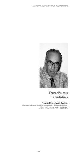 Educación para la ciudadanía. D. Gregorio Peces