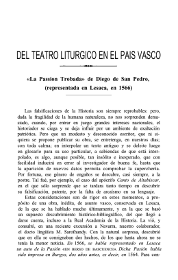 Del teatro litúrgico en el País Vasco. "La passion trobada" de Diego