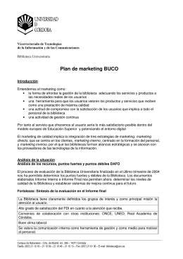 Plan de marketing BUCO - Universidad de Córdoba