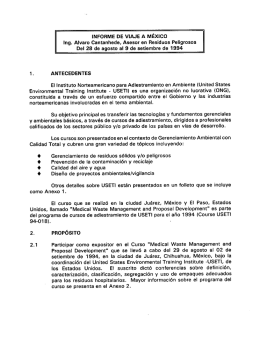 INFORME DE VIAJE A MÉXICO Ing. Alvaro Cantanhede. Asesor en