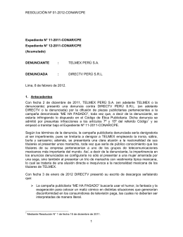RESOLUCIÓN Nº 01-2012-CONAR/CPE 1 Expediente