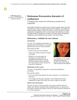 Síntomas frecuentes durante el embarazo