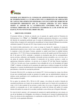Informe del Consejo de Administración en relación con el