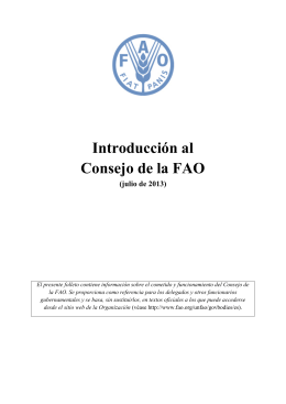 Introducción al Consejo de la FAO