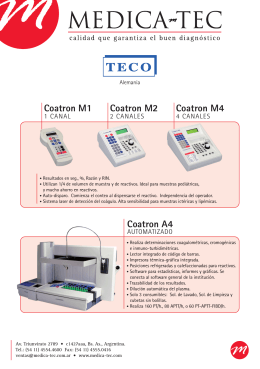 Folleto Coagulometros TECO - Medica-Tec
