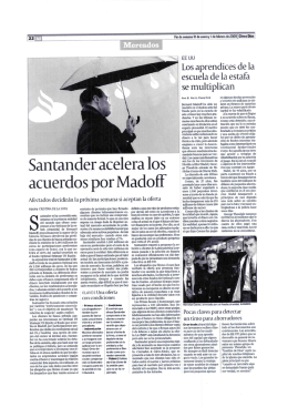 Santander acelera los acuerdos por Madoff. CincoDías 31/01/2009