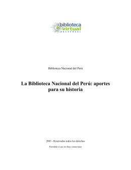 La Biblioteca Nacional del Perú: aportes para su historia