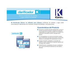 Clarificador - Químico Klaren, descarga el folleto