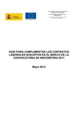 Guía de contratos INNCORPORA - Ministerio de Ciencia e Innovación