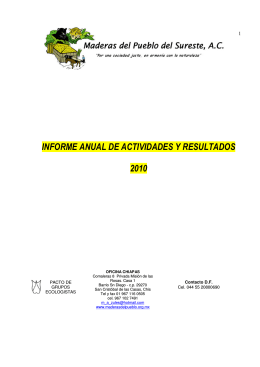 informe anual de actividades y resultados 2010