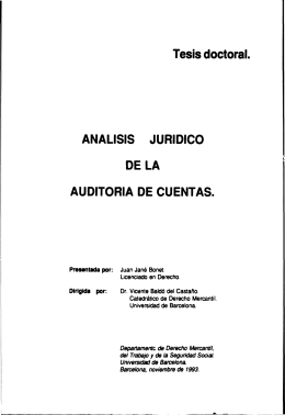 Tesis doctoral. ANALISIS JURÍDICO DELA AUDITORIA DE