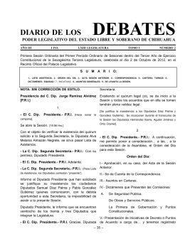 Versión Estenográfica - H. Congreso del Estado de Chihuahua