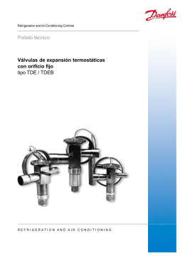Válvulas de expansión termostáticas con orificio fijo tipo TDE / TDEB