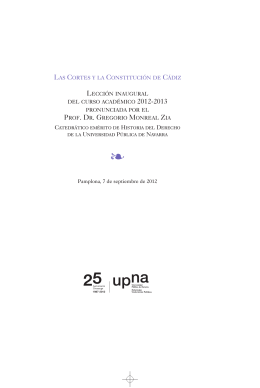 Las Cortes y La ConstituCión de Cádiz LeCCión inauguraL deL
