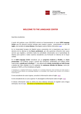 welcome to the language center - Universidad Europea de Madrid