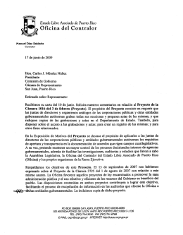 Oficina del Contralor - Oficina de Servicios Legislativos