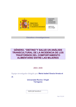 género, “dieting”y salud un análisis transcultural de la incidencia de