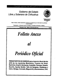 Gobiemo de! Estado - H. Congreso del Estado de Chihuahua