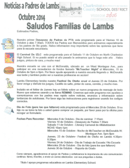 Noticias a Padres de Lambs