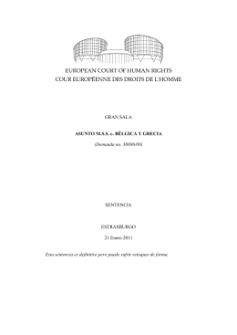 CASE OF M.S.S. v. BELGIUM AND GREECE Spanish - ESCR-Net