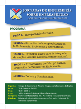 folleto empleo - Colegio de Enfermería de Alicante