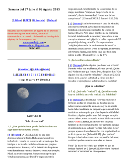 Semana del 27 Julio al 02 Agosto 2015