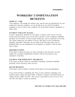 workers` compensation benefits - Los Angeles County Sheriff`s