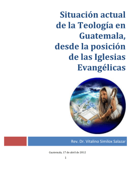 Situación actual de la Teología en Guatemala, desde la posición de