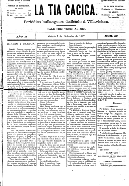 La Tía Cacica. 7 de diciembre de 1887