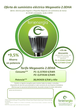 Tarifa Megavatio 2.0DHA Oferta de suministro eléctrico