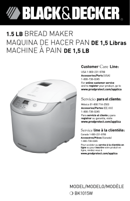 1.5 LB BREAD MAKER MAQUINA DE HACER PAN DE 1,5 Libras
