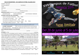 hoja de inscripción - xvii campus de fútbol villanúa 2015