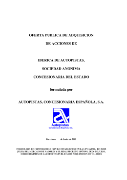 OFERTA PUBLICA DE ADQUISICION DE ACCIONES DE