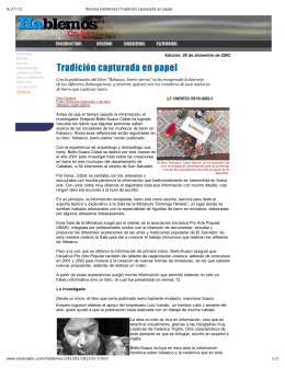 Revista Hablemos/Tradición capturada en papel