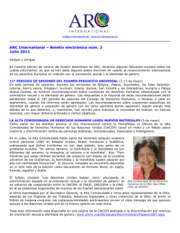ARC International – Boletín electrónico núm. 2 Julio 2011