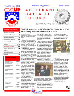 GEAR UP BTTF Newsletter Issue 1.2 (Spanish)
