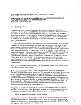 bankinter i ftpyme, fondo de titulizaceon de activos memoria de las