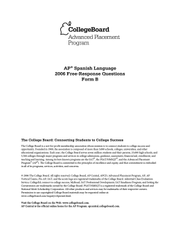 AP 2006 Spanish Language Form B FRQ - AP Central