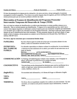Bienvenidos al Examen de Identiﬁcación del