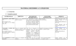 material referido a catequesis - Conferencia Episcopal de Chile