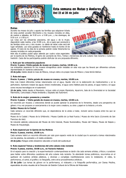 Rutas y andares. Del 22 al 28 de julio