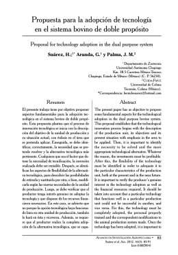 Propuesta para la adopción de tecnología en el sistema bovino de
