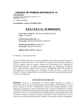 Sentencia nº 24/15 - Asociación Valenciana de Consumidores y