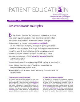 Patient Education Pamphlet, SP188, Los embarazos múltiples