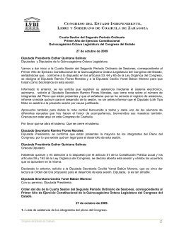 Sesión del Día 27 de Octubre del 2009