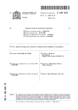 aparato de juego para controlar las respuestas psico